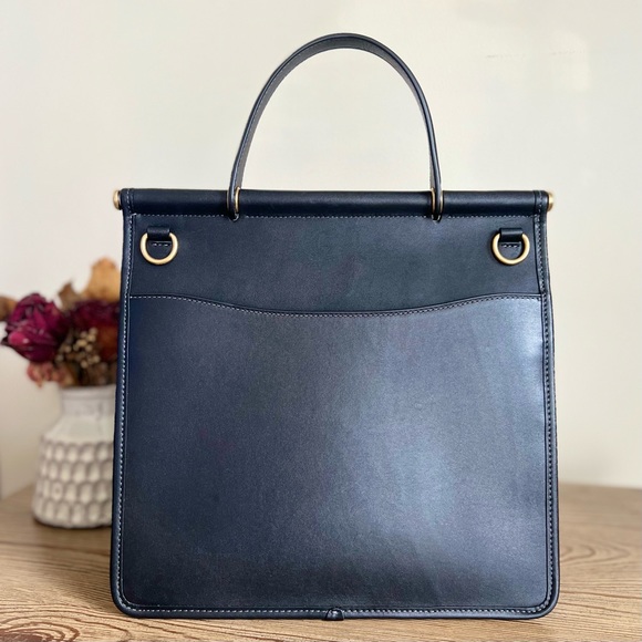 Coach Black Willis Top Handle Leather Satchel - Picture 3 of 16